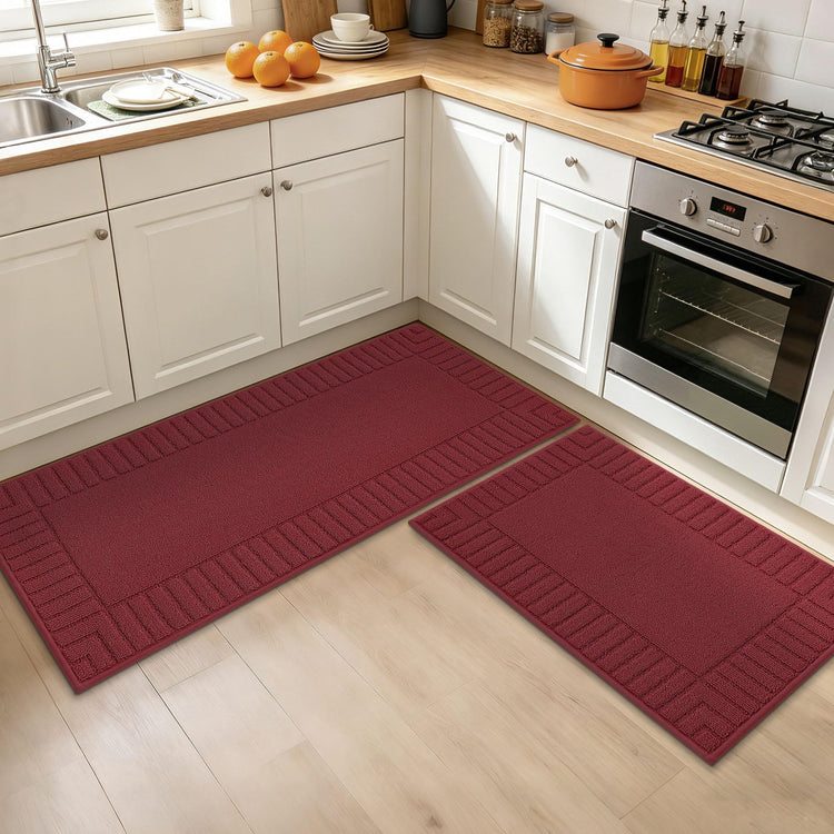 Kitchen Rugs Non Slip Washable 2PCS
