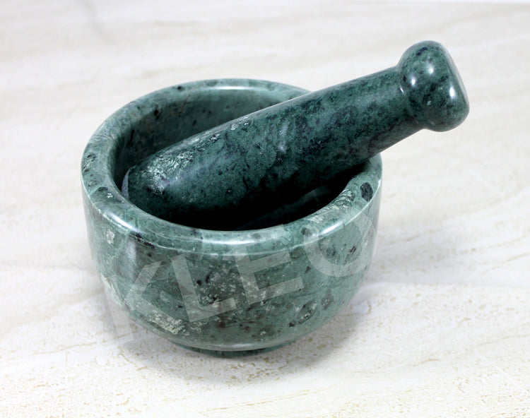 5" Diameter Natural Stone Mortar and Pestle Set as Spice Grinder