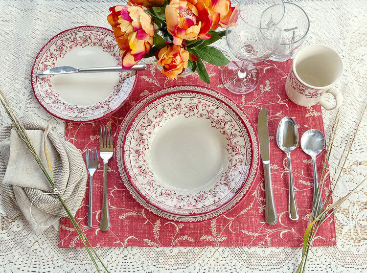 24 Piece Porcelain Dinnerware Set for 6