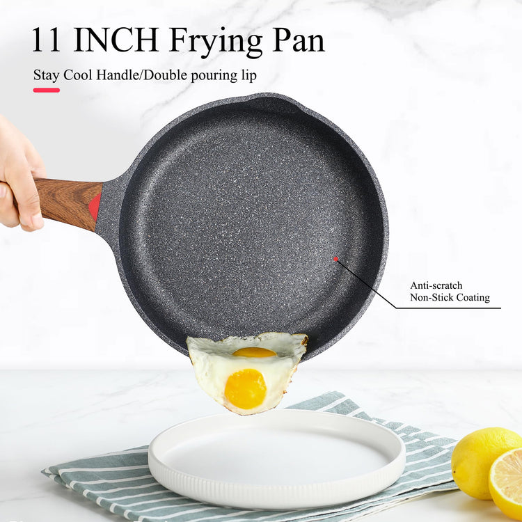 11 Inch Black Nonstick Frying Pan Skillet