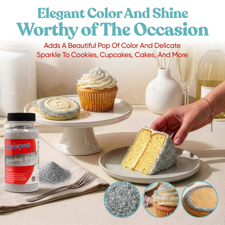 Silver Sanding Sugar for Baking & Cookie Decorating (5 Ounce)