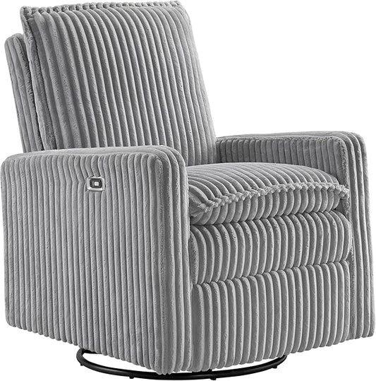 Oxford Baby Uptown Power Recliner/Glider, Corduroy, Ash Gray
