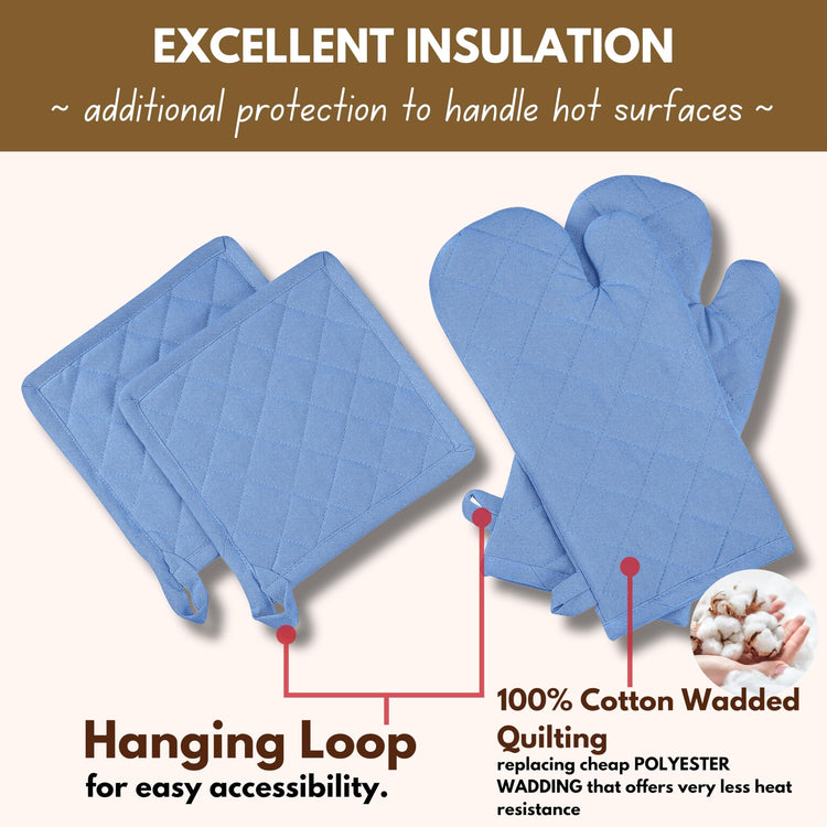 Pot Holders and Oven Mitts Sets for Kitchen Heat Resistant