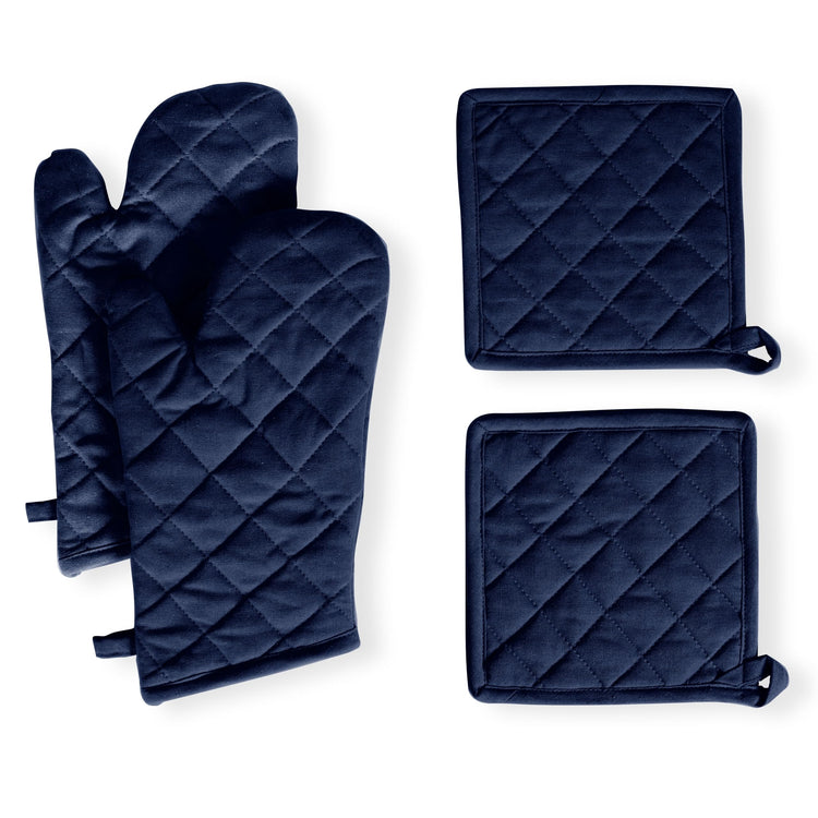 4 Piece Set 2 Oven Mitts & 2 Potholders (4 Count)