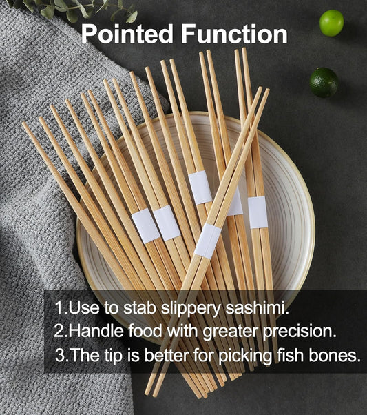 500 Pairs Disposable Bamboo Chopsticks Bulk 9.45in Japanese Sushi Restaurant Separated Pointed Chop Sticks