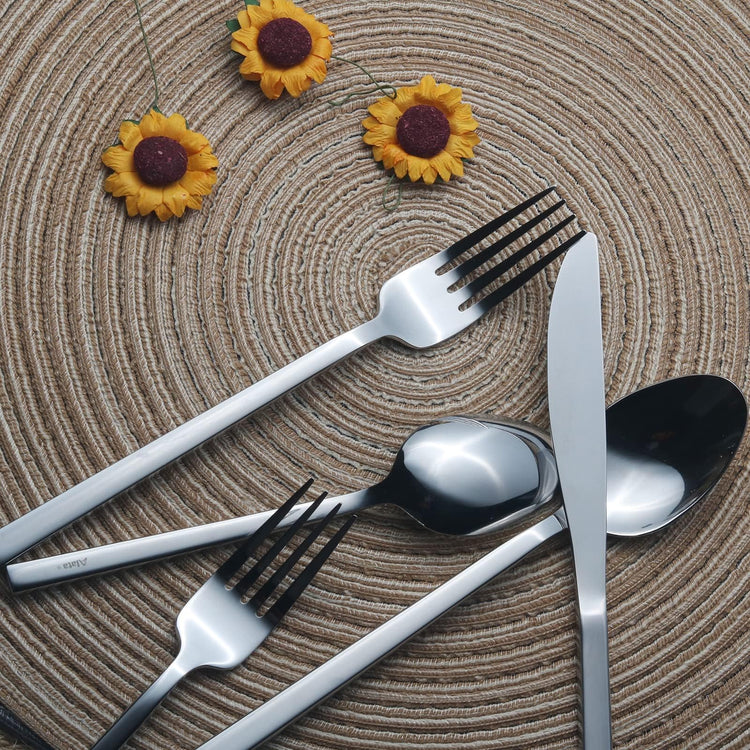 Cube 60 Piece Forged Stainless Steel Flatware Set Cutlery Set (12 Count)