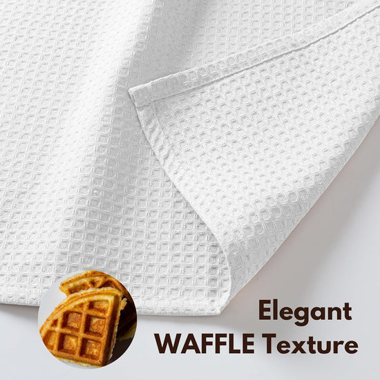 Native Fab Cotton Kitchen Towel with Hanging Loop 16x26 inches, 4-Pack, Waffle Weave Kitchen Towels for Cleaning Drying, Washcloths Soft & Absorbent Cloth Rags, Bar Towel, Dish Cloth, White - Nestoria