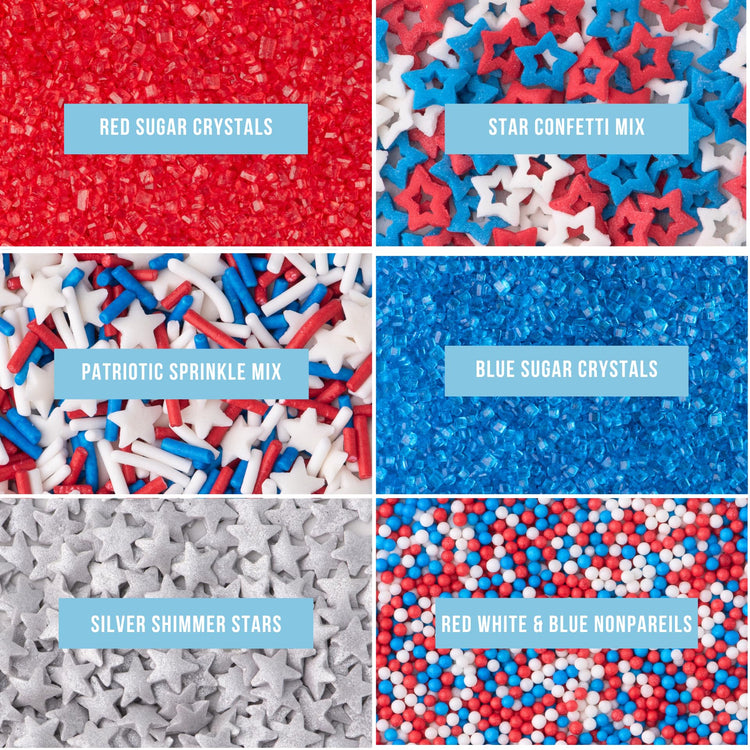 4th of July Sprinkles 6 Cell Jar (6.07 Ounce)
