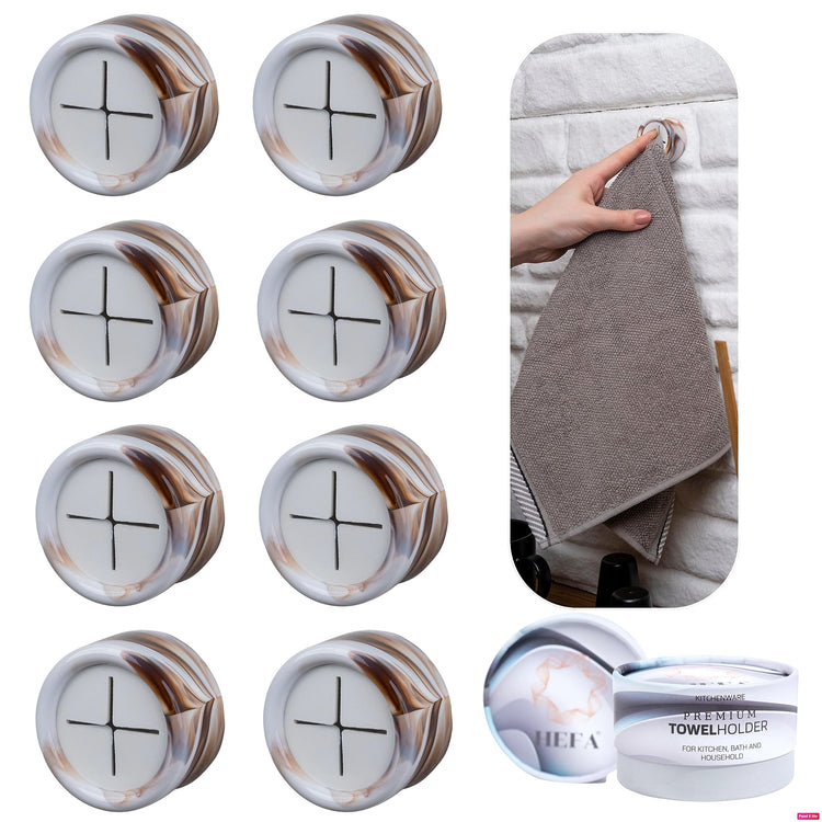 Towel Hooks Dish & Hand Towel Holder (8 Count)