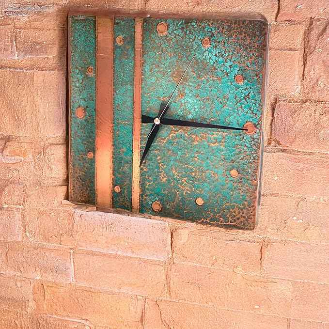 Handmade Copper Wall Clock Artisan Touch in Every Piece - Tree of Time Wall Decor Copper Clock for Living Room, Office, Kitchen & Bedroom (Aged Grace, 11)