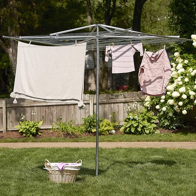 Household Essentials Parallel Clothesline Outdoor Dryer, 30 Lines with 210 Feet of Drying Space, No-Rust Steel