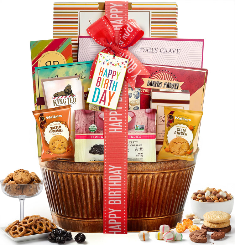Birthday Gift Basket Wishes with Fun & Enjoyable Snacks