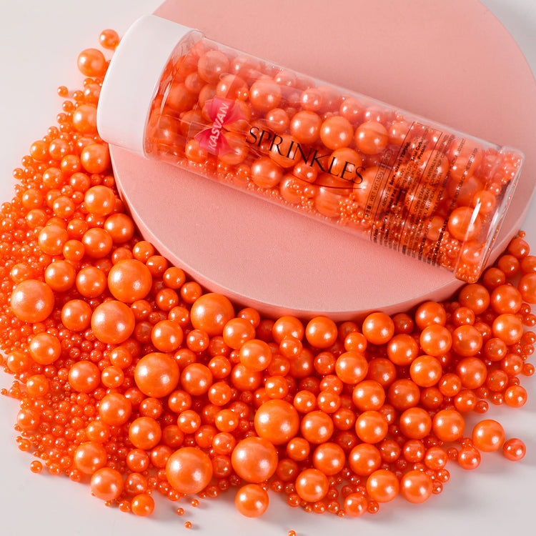Orange Pearl Sugar Sprinkles (4.58 Ounce)