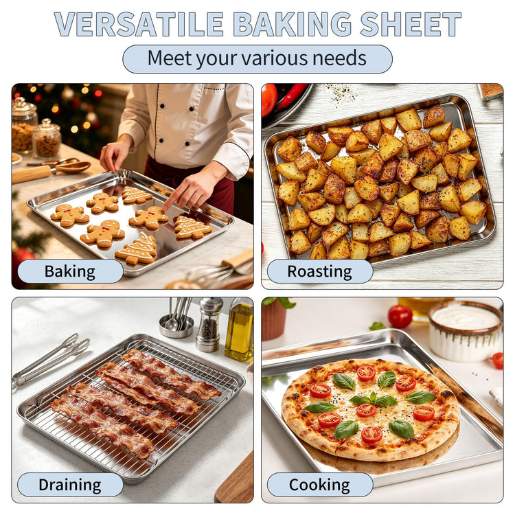 Stainless Steel Baking Sheet with Rack Set