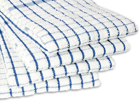 AMOUR INFINI Terry Dish Towels Pack of 4 Highly Absorbent Quick Dry Super Soft 20x28 Inch Kitchen Towel with Hanging Loop for Cleaning & Drying Dishes (Blue) - Nestoria