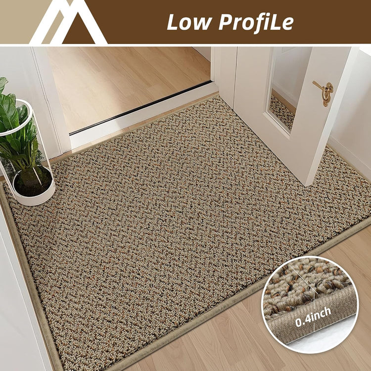COSY HOMEER-Door-Mat 32"x48" Non Slip Absorbent Entryway Rugs Dirt Trapper Doormats Washable Entrance Mats Low Pile Welcome Floor Mat for Front Back Door and Entry Mats,Taupe