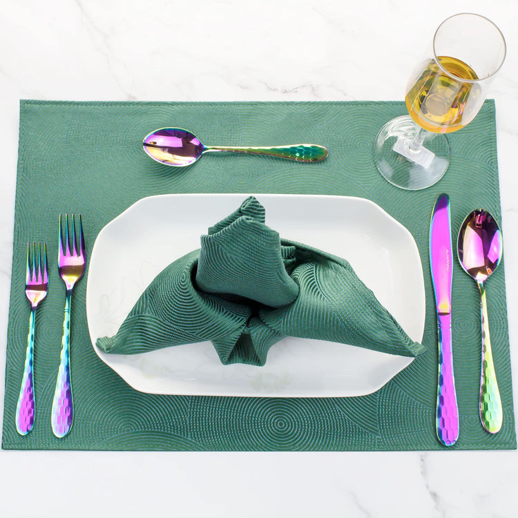 Hammered Silverware Set 20 Pieces