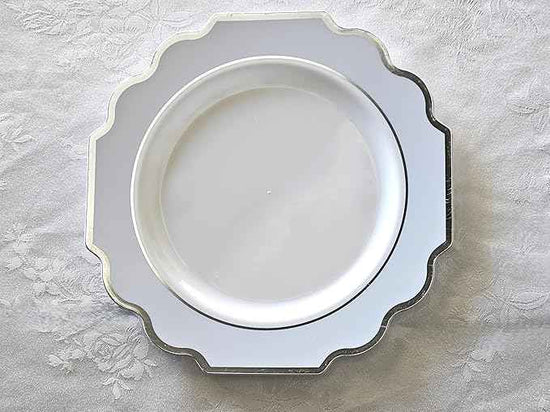 OCCASIONS 960-Piece Disposable Dinnerware Set for 120 – Heavy Duty Plates, Silverware, Cups, Napkins – Party Supplies-Imperial Blue & Silver