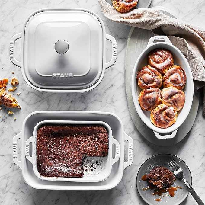 Staub Ceramic Stoneware 5-pc Mixed Baking Dish Set – White