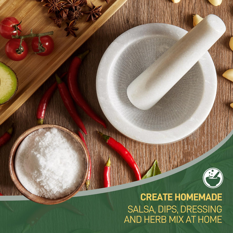 6inch Large Mortar and Pestle Set with Anti