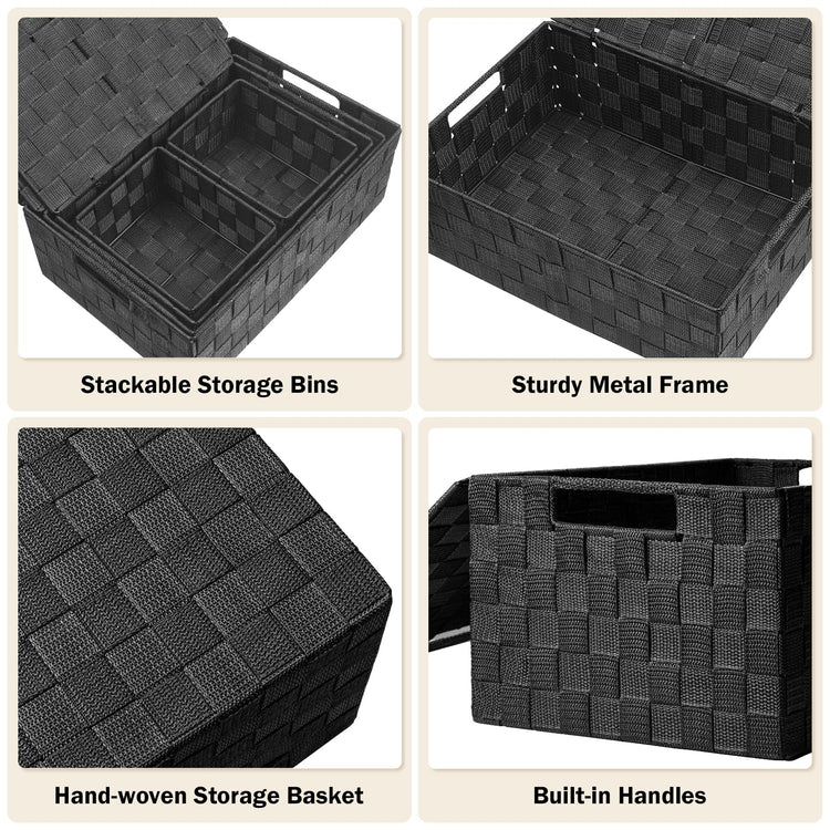 Storage Baskets with Lids (5 Count)