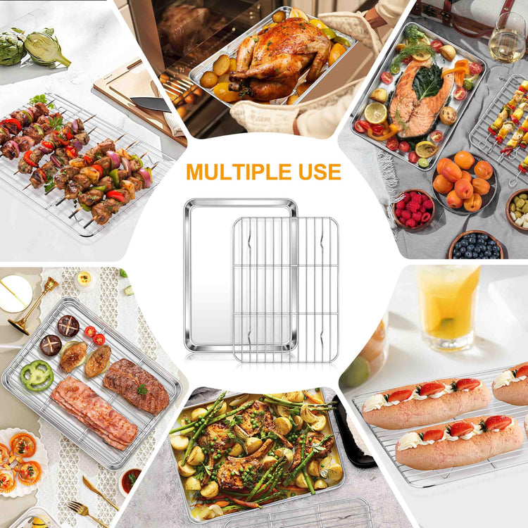 Quarter Sheet Pan with Wire Cooling Rack