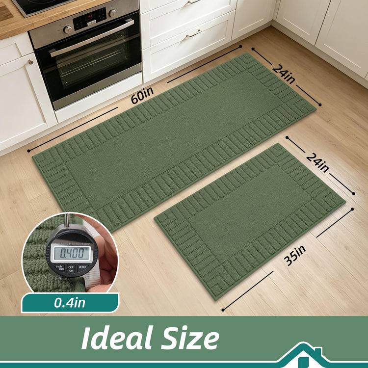 Kitchen Rugs Non Slip Washable 2PCS