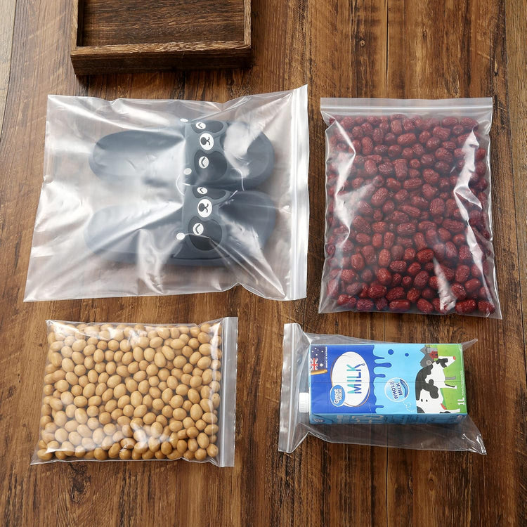 12" x 18" Thick Clear Reclosable Plastic Bags Large Zip Seal Lock Poly Bags With Zipper -3Mil for Clothing T-Shirts Shoes Toys Snack Storage -30 Pack