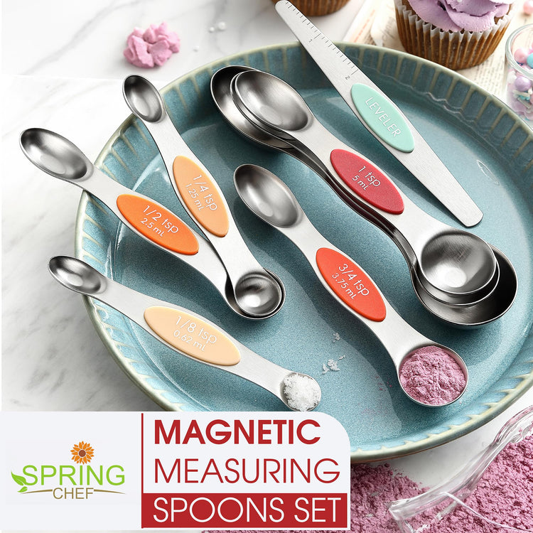 Stainless Steel 8 Magnetic Measuring Spoons Set