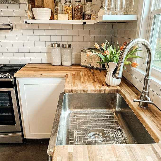 Lange Crafted Stainless Steel 32" Single Bowl Apron-Front Undermount Kitchen Sink, Brushed