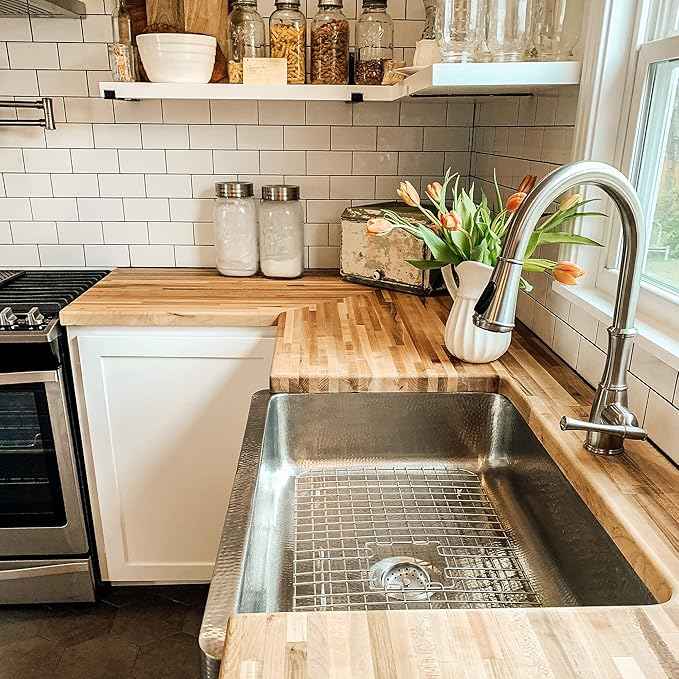 Lange Crafted Stainless Steel 32" Single Bowl Apron-Front Undermount Kitchen Sink, Brushed