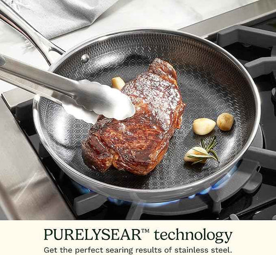 Cuisinart FusionElite+ Hybrid Nonstick Tri-Ply Stainless Steel Cookware Set, 6-Piece Skillet Cooking Set with PURELYSEAR Ceramic Nonstick Technology, Scratch Proof, Cool Grip Handles, Dishwasher Safe