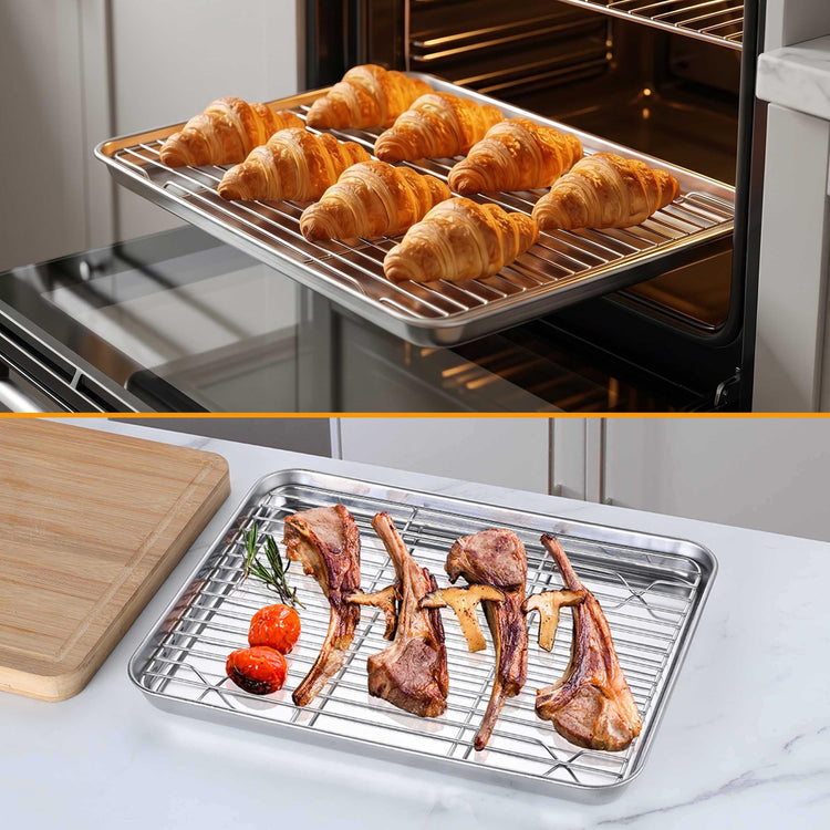 Quarter Sheet Pan with Wire Cooling Rack