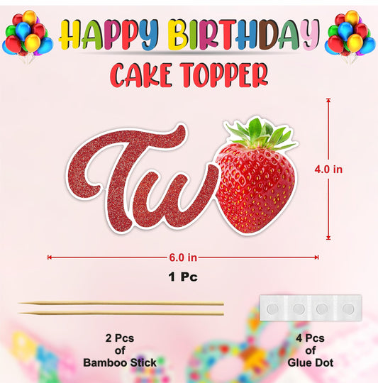Real Strawberry Two Cake Topper