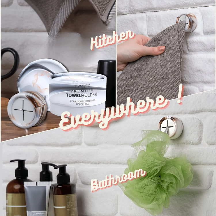 Towel Hooks Dish & Hand Towel Holder (8 Count)
