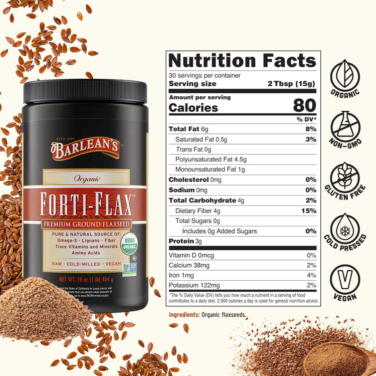 Forti Flax Organic Ground Flaxseed (32 Ounce)