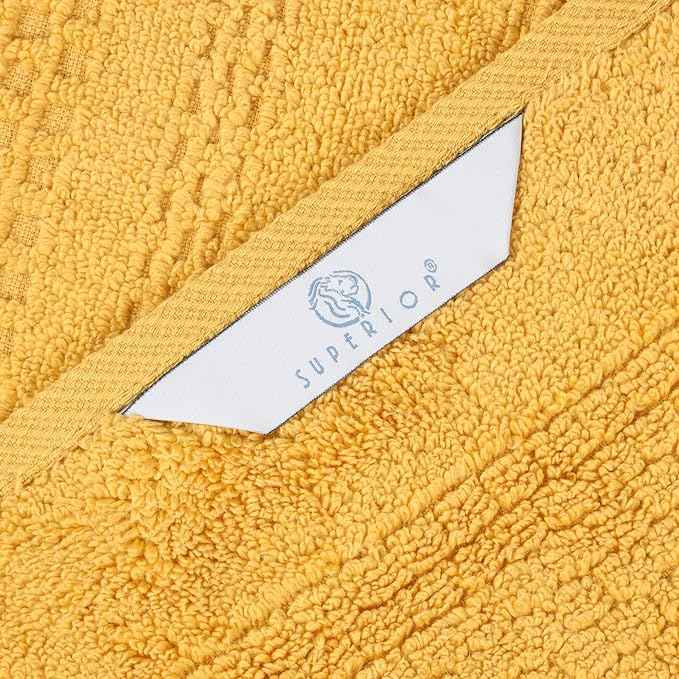 Superior Playa Zero Twist Cotton Medium Weight Towels, for Kitchen, Bathroom, Shower, Spa, Plush, Quick Dry, Ultra-Soft Towels, Bath Essentials, Waffle Textured, Absorbent Hand Towels, Set of 6, Gold