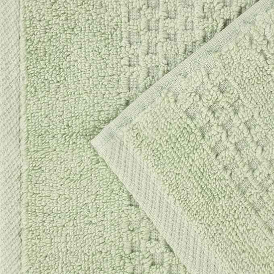 Superior Playa Zero Twist Cotton Medium Weight Towels, for Guest Bath, Bathroom, Shower, Spa, Plush, Quick Dry, Ultra-Soft Towels, Bath Essentials, Waffle Textured, 9 Piece Assorted Towel Set, Green