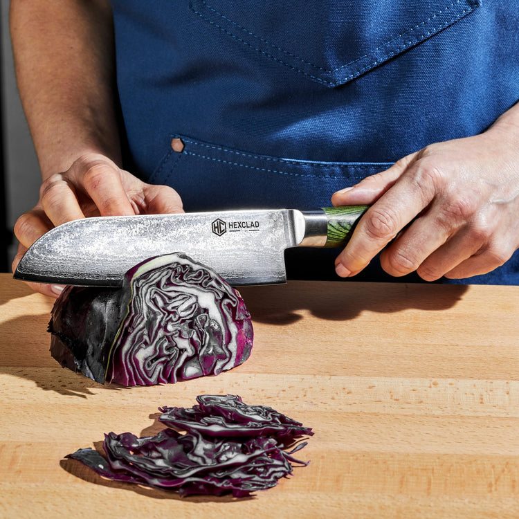 7" Japanese Damascus Stainless Steel Santoku Knife