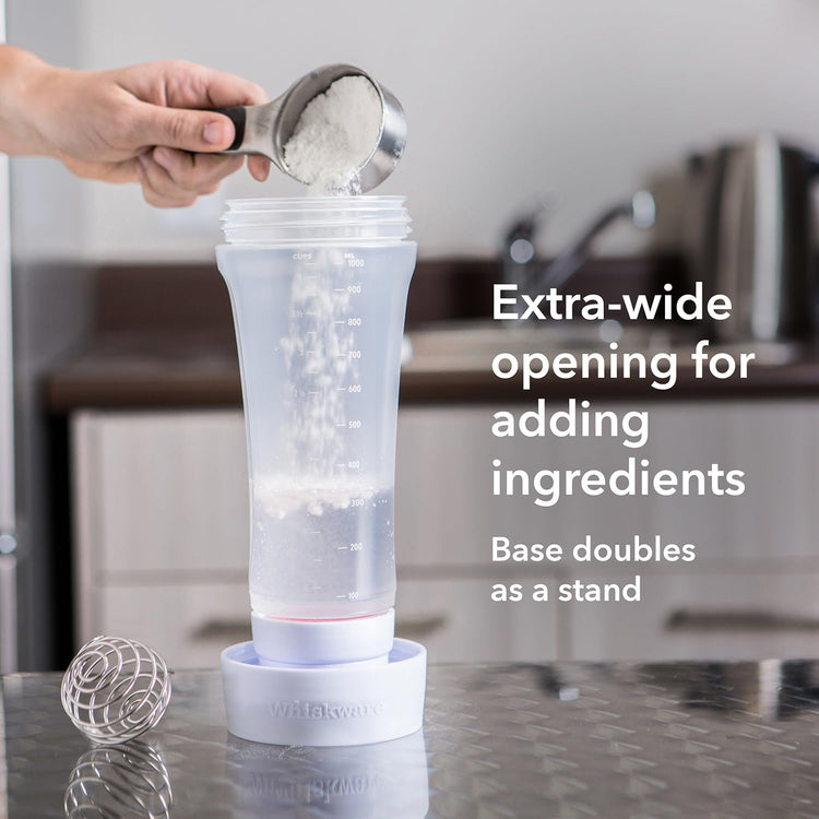 Whiskware Pancake Bottle, Batter Dispenser and Mixer with BlenderBall Wire Whisk, Durable, No-Mess, BPA Free, Dishwasher Safe, Mint