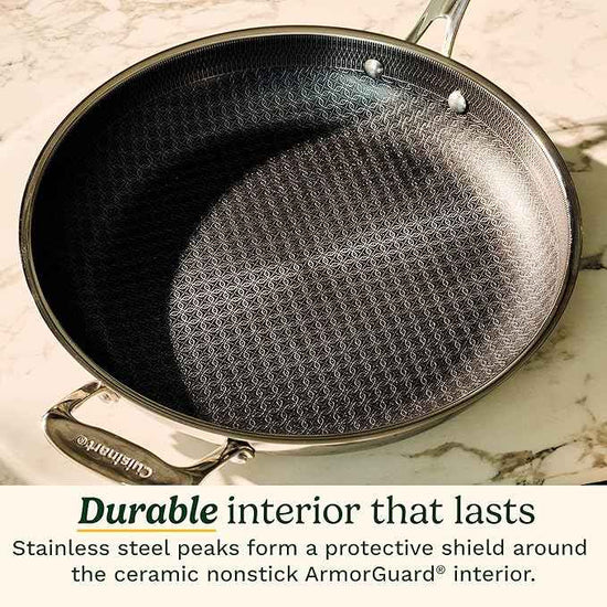 Cuisinart FusionPlus Hybrid Nonstick Stainless Steel Cookware, 12-Inch Round Griddle Pan with PFAS-Free PURELYSEAR Ceramic Technology, Scratch Proof, Cool Grip Handles, Dishwasher Safe