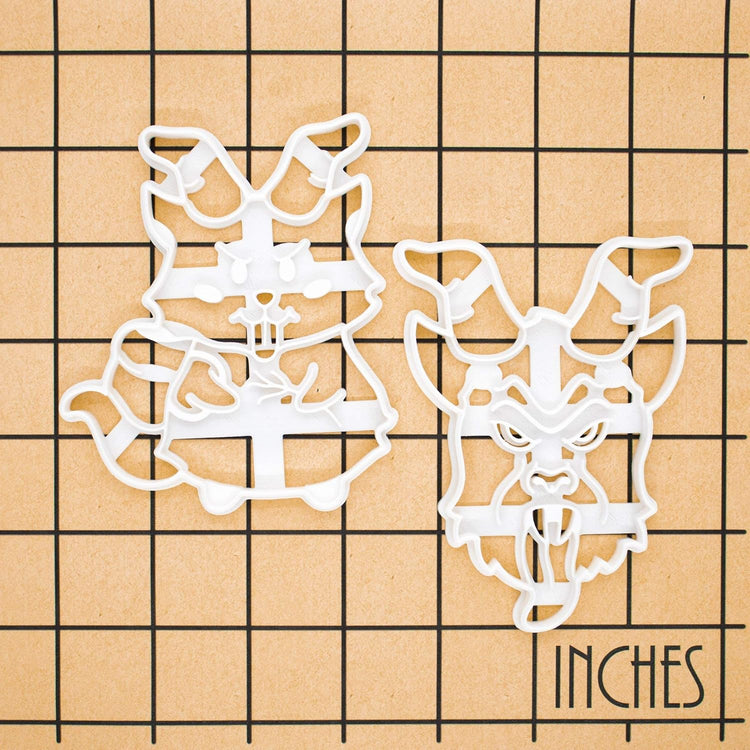 Set of 2 Krampus cookie cutters, 2 pieces - Bakerlogy