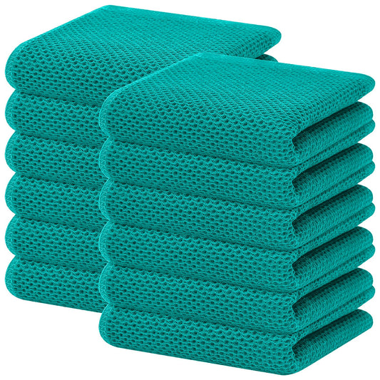 100% Cotton Waffle Weave Kitchen Dish Towels 12 (12 Count)