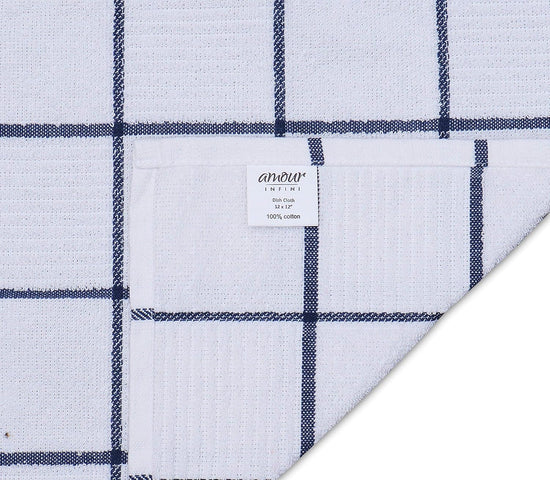 AMOUR INFINI Dish Cloths for Washing Dishes Set of 8 - Highly Absorbent, Super Soft Kitchen Dishcloths - Reusable Quick Dry Dish Rags for Cleaning & Drying Kitchen Linens (12x12 Inch - Blue) - Nestoria
