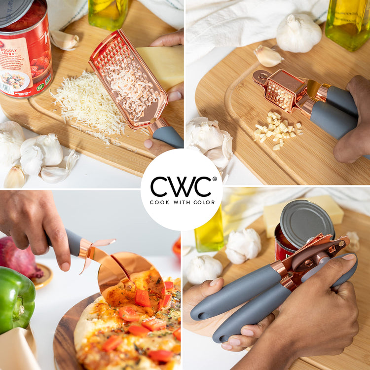 Kitchen Gadget Set Copper Plated Stainless Steel Utensils with Soft Touch Handles