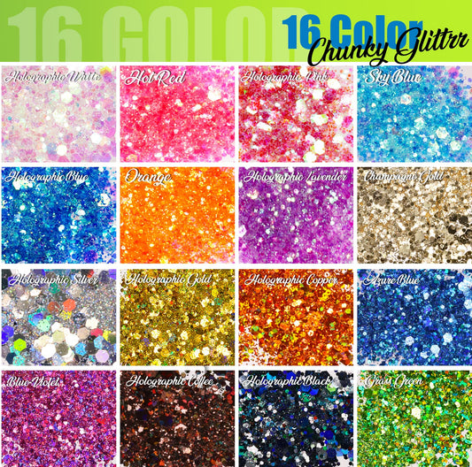 Glitter 32 Colors Fine and Chunky Glitter for Crafts (9.03 Ounce)
