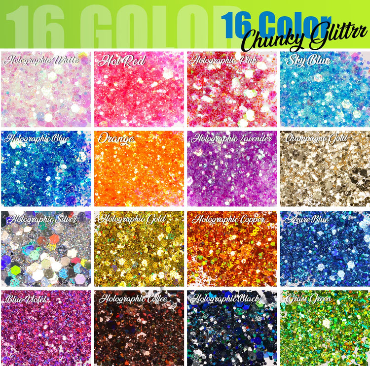 Glitter 32 Colors Fine and Chunky Glitter for Crafts (9.03 Ounce)