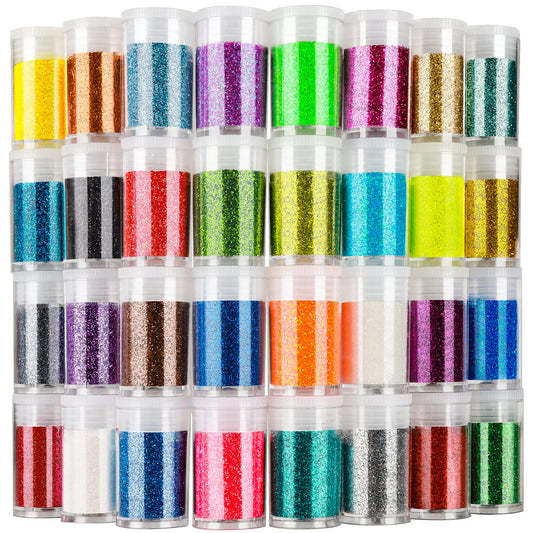 Glitter 32 Colors Fine Glitter for Crafts (5.64 Ounce)