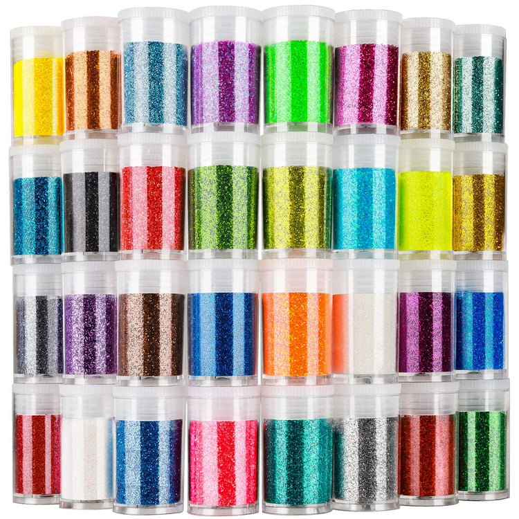Glitter 32 Colors Fine Glitter for Crafts (5.64 Ounce)