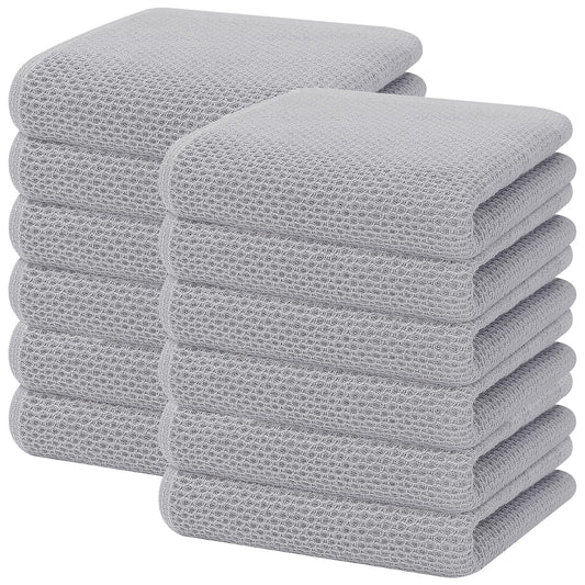 100% Cotton Waffle Weave Kitchen Dish Towels 12 (12 Count)